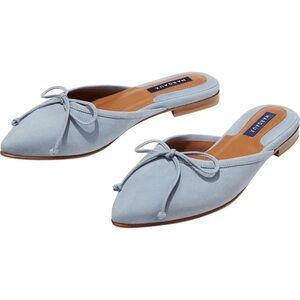 Margaux French blue suede mules